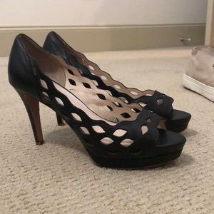 Elie Tahari open toe pumps